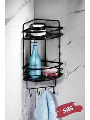 Braventa Collection Yapışkanlı Ömür Boyu Paslanmaz Kristal Ayarlanabilir Raf Banyo Düzenleyici Şampuanlık Lk-02 Sssk