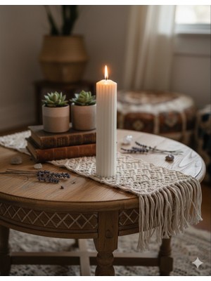 MumKusag Roma Sütun Büyük Boy Beyaz Mum