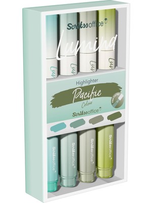 Braventa Collection Lumina Fosforlu Kalem Pasific, 4'lü Set, Pasific