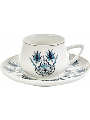 Braventa Collection 153.01.01.3803 Iznik Yeni Form 6 Kişilik Kahve Fincanı, Beyaz