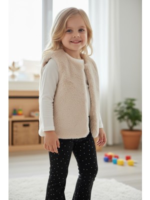 Kürk Yelek Kız Çocukları Için Sıcak Tutan