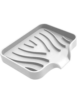 Braventa Collection Silikon Mutfak, Banyo Su Giderli Vantuzlu Esnek Sabunluk Beyaz Renk