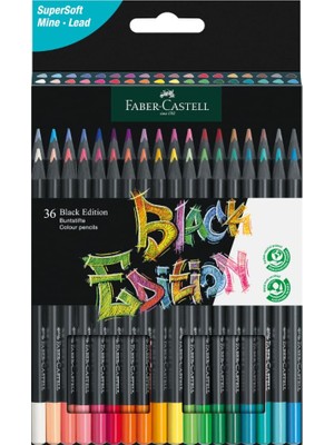 Braventa Collection Faber-Castell 116436 - Renkli Kalemler Blackwood, Black Edition, 36'lı Kutu