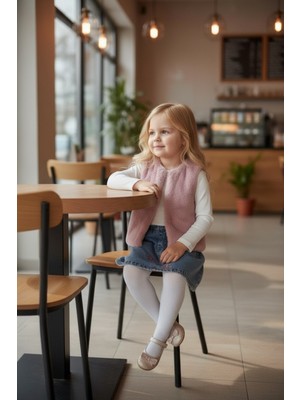 Kürk Yelek Kız Çocukları Için Sıcak Tutan