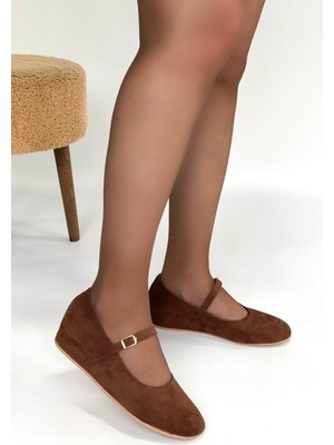 Alfaze Ortopedik Topuk Dikenine Karşı Özel Üretim Babet Ayakkabı Taba Topuk Boyu 3 cm