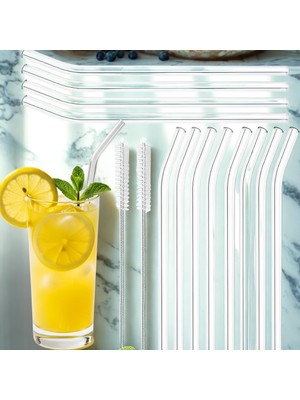 Braventa Collection Cam Pipet Seti 14’lü – 12 Adet Cam Pipet + 2 Temizleme Fırçası | Yıkanabilir Antibakteriyel | Kahve