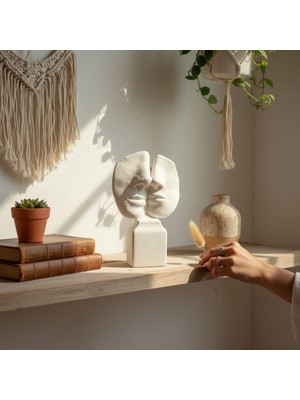 Taş Tozu Dekoratif Yüz Büstü | Modern & Minimal Tasarım