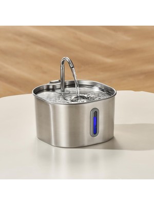 Braventa Collection 2.2 L Su Seviyesi Göstergeli Paslanmaz Çelik Kedi Köpek Için Su Pınarı Su Çeşmesi Su Sebili Sessiz