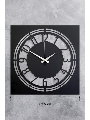 Braventa Collection 41 cm Metal Malzeme Akar Saniye Sessiz Mekanizma Dekoratif Duvar Saati