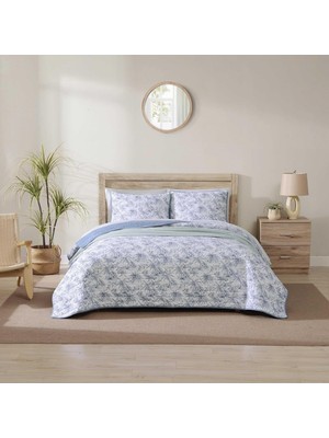 Braventa Collection - Kral Yorgan Seti, Eşleşen Yastık Kılıflı Ters Çevrilebilir Pamuklu Yatak Takımı, Kıyıdan Esinlenen