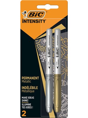 Braventa Collection Intensity Marking Altın Gümüş Permanent , 2'li Blister, Altın ve Gümüş Renk,hızlı Kuruyan Mürekkep