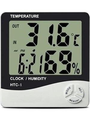 Braventa Collection Bebek Odası Masaüstü Dijital Termometre Nem Ölçer Higrometre Saat