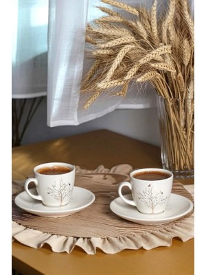 Braventa Collection Beysüs 2'li Porselen Kahve Fincan Takımı Desenli