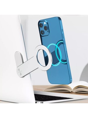 Braventa Collection Aluminyum Yapışkanlı Universal Mıknatıslı Magsafe Ile Uyumlu Bölme Tablet, Dizüstü Bilgisayar Ekranı