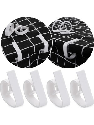 Braventa Collection Beyaz Yaysız Masa Örtüsü Tutacağı Mandal Kayma Önleyici Tutucu Sabitleyici Kıskaç Klips Aparat (8, B