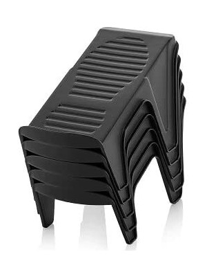 Braventa Collection Siyah Dolap Içi Dışı Ayakkabı Düzenleyici Plastik Rampa Terlik Ekstra Saklama Istifleme Organizeri S