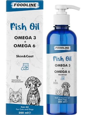Braventa Collection Foodline Fish Oil 200 Ml, Omega 3&6 Içerikli Balık Yağı, Kedi ve Köpekler Için Tüy ve Genel Sağlık D