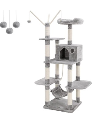 Braventa Collection Feandrea Tırmalama Direği, Hamak, Mağara, Sisal Direk, Açık Gri PCT86 W, 1 Adet (1'li Paket)