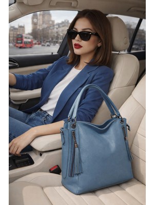 Atelier Terra Marea Dıone Kot Mavisi | Hakiki Deri Kadın Çapraz ve  Omuz Çantası