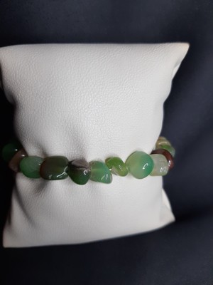 Mryart Yeşi Kahve Iri Kırık Akik Taşı Bileklik Unisex