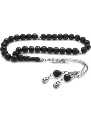 Braventa Collection (Tesbihane) Kararmaz Metal Püsküllü Küre Kesim Sade Rus Oltu Tesbih