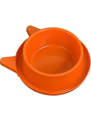 Braventa Collection Plastik Kedi Kulaklı Mama ve Su Kabı 400 ml Turuncu