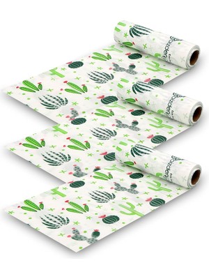 Braventa Collection Masa ve Aktivite Sıvı Geçirmez 3 Rulo (Rulo Içi:10 Adet) Kaktüs 100X120CM