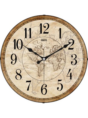 Braventa Collection 36 cm Gerçek Bombe Cam Akar Saniye Sessiz Mekanizma Dekoratif Duvar Saati