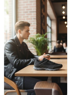 Enoch Erkek Nokta Desenli Şerit Detaylı Günlük Spor Ayakkabı Sneaker