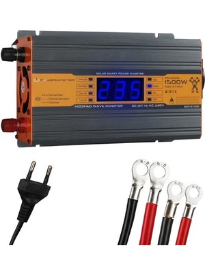 Powermaster PM-1500A 12 Volt 1500 Watt LED Ekranlı Power Inverter