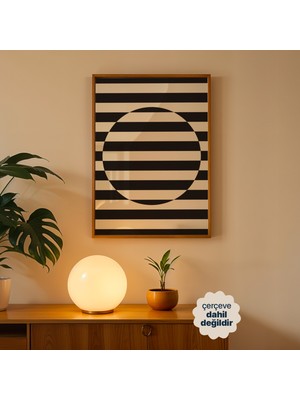 Persona Istanbul 1895"HIPNOTIK Denge" - Op Art Siyah Beyaz Geometri Posteri (Çerçevesiz)