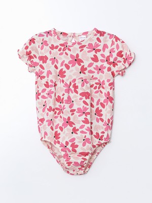 Lc Waikiki Yeni Sezon Bisiklet Yaka Çiçekli Kız Bebek Çıtçıtlı Bodysuit