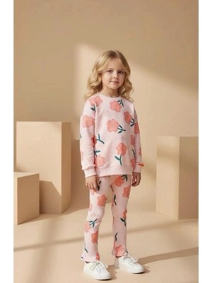 Lucco Çiçek Baskılı Taytlı Kız Çocuk Ikili Takım