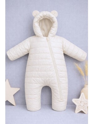 DeKuBaby Yeni Sezon Kapitone Tek Fermuarlı Iç Astarı Polar, Kapüşonlu Bebek/çocuk Astronot-Kozmonot Tulum