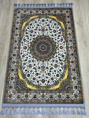 Dokuma Taban Örgü Püsküleri ve Ipek Kadar Yumuşak Yüzeyiyle Bambu Seccade Namazlık 80X125 cm Hac Umre Ramazan Hediyesi