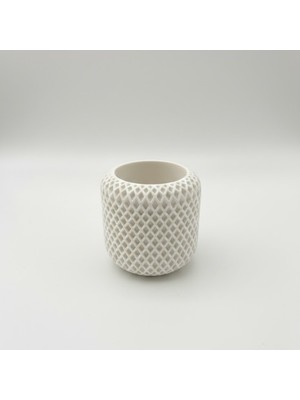 Fiyera Home Beyaz Baklava Desenli Mumluk, Sukulentlik