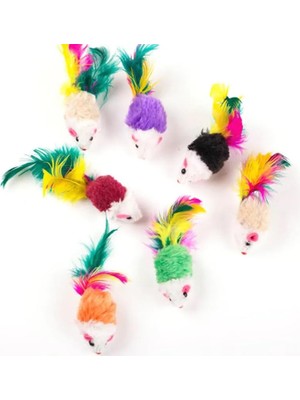 Hype Store Petistera Hışırtılı Tüylü Mini Fare Kedi Oyuncağı - 4 Adet