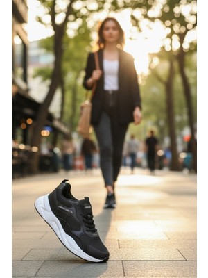 Enoch Erkek Katmanlı Tasarımlı Yüksek Beyaz Tabanlı Günlük Spor Ayakkabı Sneaker