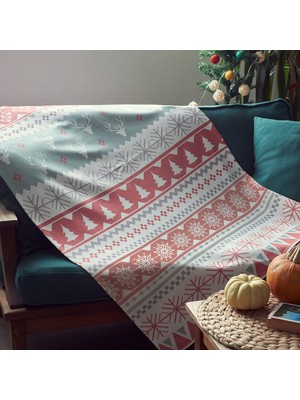 Hype Store Yılbaşı Tasarımlı Dekoratif Tv Battaniyesi - Tek Kişilik Battaniye