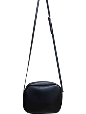 Turqa Siyah Suni Deri Küçük Boy Ayarlanabilir Askılı Çapraz Çanta