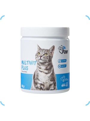 Braventa Collection Dr. Paw Multivitamin Kediler Için Glütensiz ve Şekersiz Vitamin ve Destekleyici Çiğnenebilir Tablet