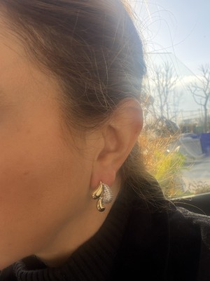 Theory Jewelry Kadın Küpe I Theory Drop and Shine Küpe I Taşlı Damla I Altın Renk Zirkon Taş I Minimal I Gün Gece
