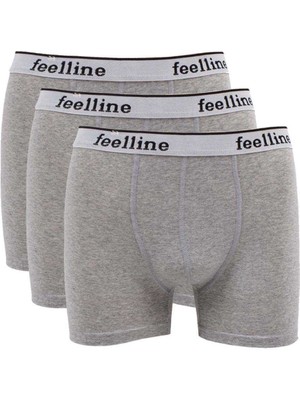 Ne Verelim Size 3 Adet Feelline Gri Pamuklu Doğal Likralı Erkek Boxer