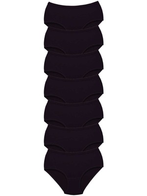 Ne Verelim Size 7 Adet Tutku Kadın Yüksek Bel Bato Kalın Lastik Külot Siyah