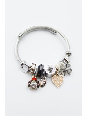 Ne Verelim Size Uğur Böceği Charmlı Bilezik - Siyah