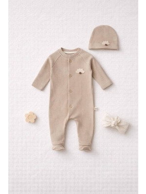 Soft Bear Tulum Premium Organik Pamuk Yumuşak Ayı Figürlü Günlük Bebek Tulum