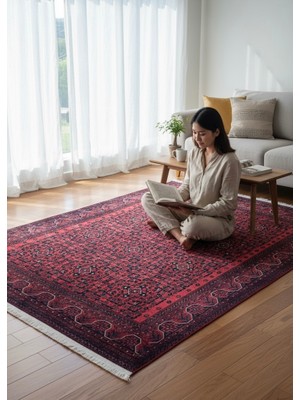 Dokuma Tabanlı Etnik Desenli Yıkanabilir Baskılı Kilim Salon Mutfak Yolluk