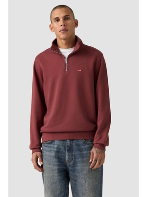 Levi's Original Hm Zip Oxblood Kırmızı Erkek Fermuarlı Normal Fit Sweatshirt 001TU-0004