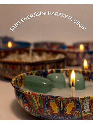 The Little Nature The Lıttle Nature Aventurin Şans  Taşı Portakal Kokulu Dekoratif Mum (Orta Boy)