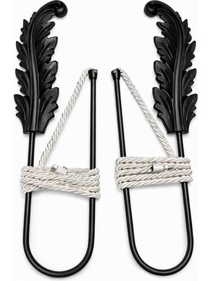 Dekoratif Yaprak Fon Perde Tutacağı| Delme & Vida Yok Pratik Kullanım 1 Adet Antik